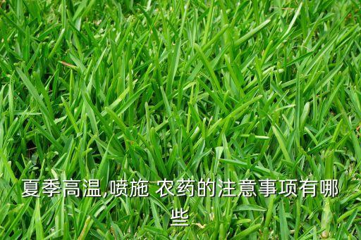 夏季高溫,噴施 農(nóng)藥的注意事項(xiàng)有哪些