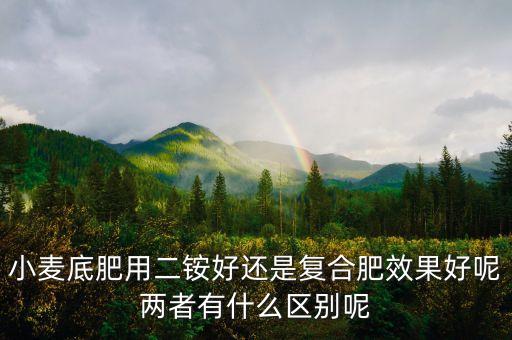 小麥底肥用二銨好還是復(fù)合肥效果好呢兩者有什么區(qū)別呢