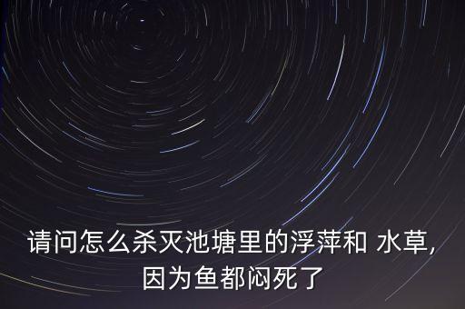 請問怎么殺滅池塘里的浮萍和 水草,因為魚都悶死了