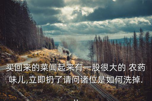 買回來的菜聞起來有一股很大的 農藥味兒,立即扔了請問諸位是如何洗掉...