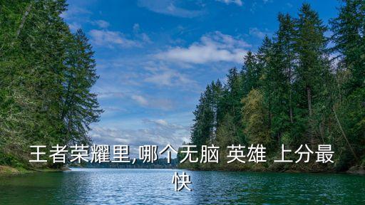 王者榮耀里,哪個無腦 英雄 上分最快